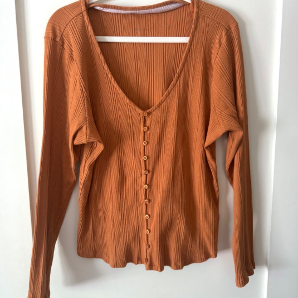 Anthropologie Beatrice Ribbed V-Neck Top - Picture 8 of 10